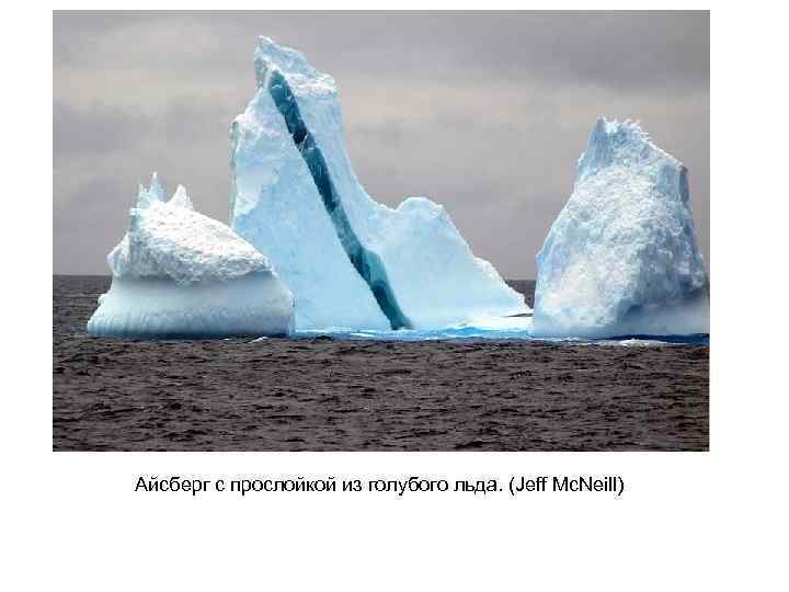 Айсберг с прослойкой из голубого льда. (Jeff Mc. Neill) 