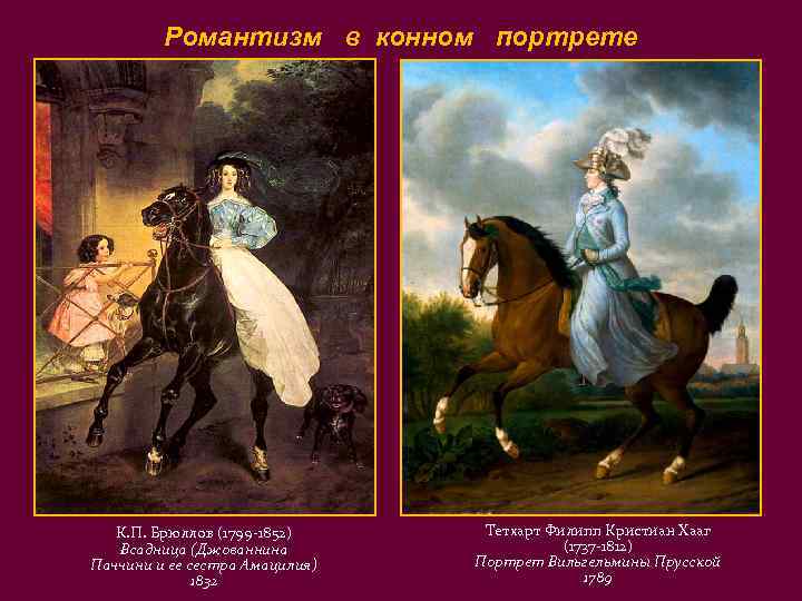 Романтизм в конном портрете К. П. Брюллов (1799 -1852) Всадница (Джованнина Паччини и ее