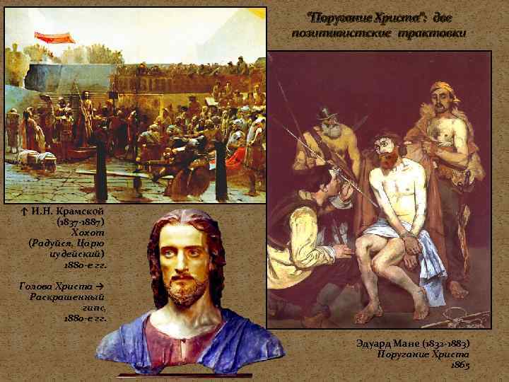 “Поругание Христа”: две позитивистские трактовки ↑ И. Н. Крамской (1837 -1887) Хохот (Радуйся, Царю