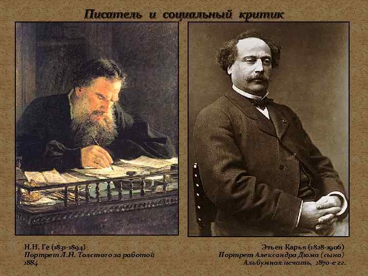 Писатель и социальный критик Н. Н. Ге (1831 -1894) Портрет Л. Н. Толстого за