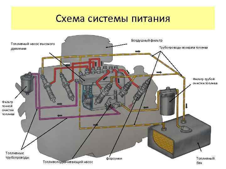 Схема топливных трубок ямз 238