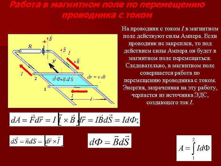 Действие сил в магнитном поле. Работа перемещения проводника с током в магнитном поле формула. Работа магнитного поля проводника с током в магнитном поле. Работа по перемещению проводника в магнитном поле формула. Работа при перемещении проводника с током в магнитном поле.