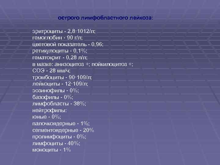Острые лимфобластные лейкозы по утвержденным клиническим рекомендациям. Лабораторные показатели острого лимфобластного лейкоза. Диагностика острого лимфобластного лейкоза. Статистика лимфобластного лейкоза. Лимфобластный лейкоз пример диагноза.