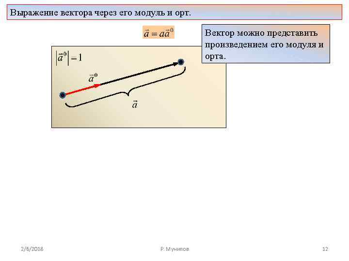 Вектор выраженный через вектор