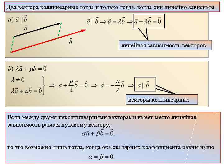 Зависимые и независимые векторы