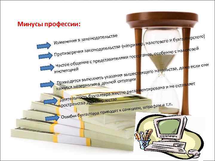 Минусы профессии: стве ского) онодатель бухгалтер в зак ия огового и Изменен имер, нал