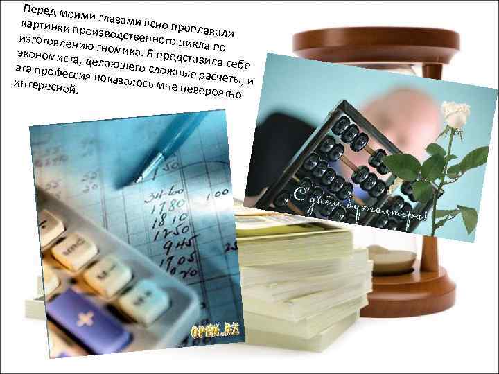 Перед мо ими картинки п глазами ясно проп лавали роизводст венного ц изготовле икла