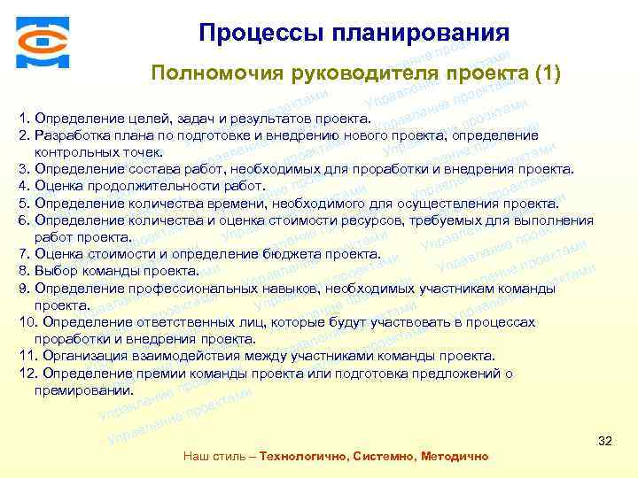 Консалтинговая компания ТСМ ми Процессы планирования екта о пр ми ние ле екта ав