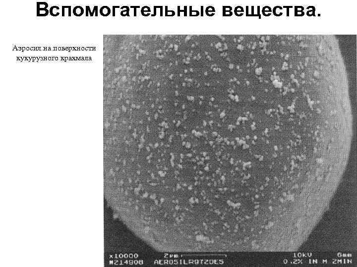 Вспомогательные вещества. Аэросил на поверхности кукурузного крахмала 