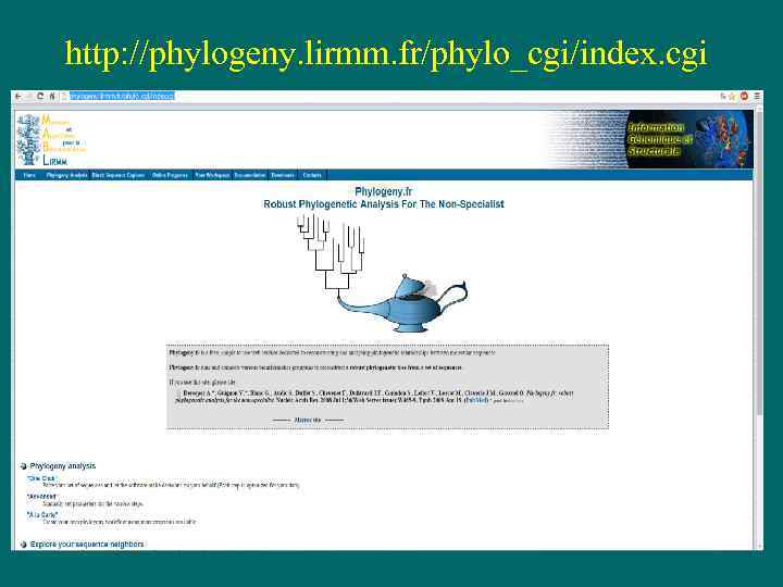http: //phylogeny. lirmm. fr/phylo_cgi/index. cgi 
