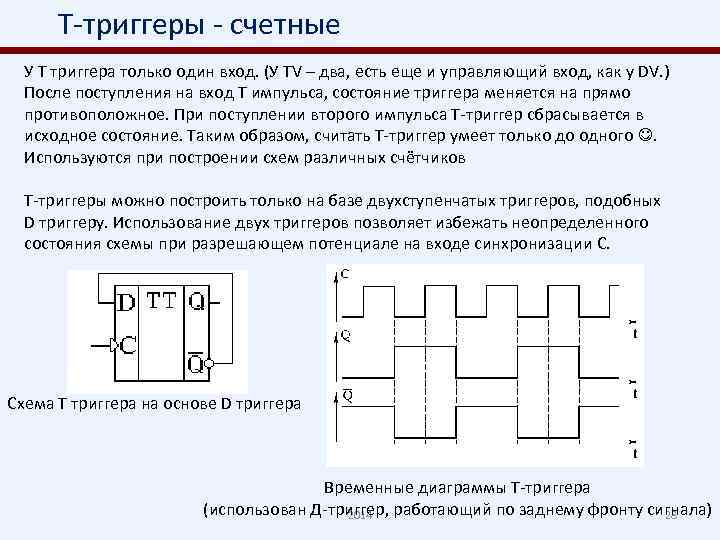 Схема счетного триггера