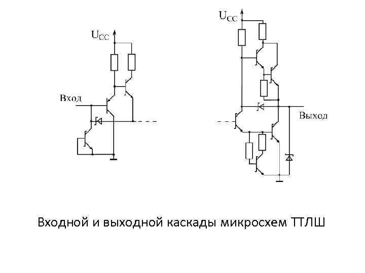 Входной и выходной каскады микросхем ТТЛШ 