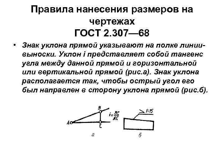 Уклон на чертеже это