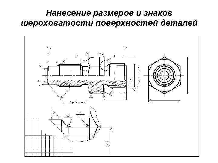 На эскизах деталей размеры должны быть нанесены