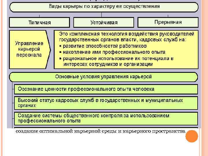 создание оптимальной карьерной среды и карьерного пространства 