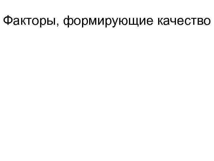 Факторы, формирующие качество 