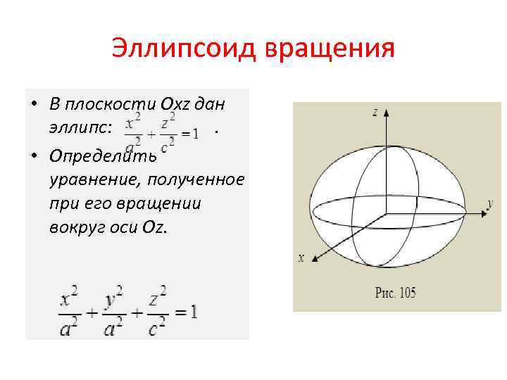 Линии и поверхности второго порядка презентация