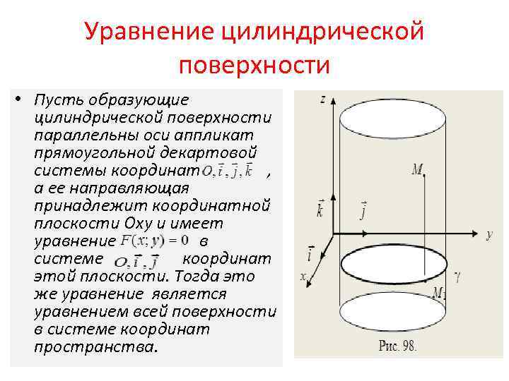 Цилиндрическая поверхность образующие цилиндрической поверхности