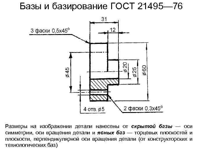 Измерительная база на чертеже