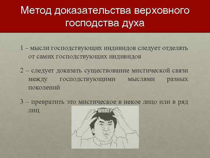 Метод доказательства верховного господства духа 1 – мысли господствующих индивидов следует отделять от самих