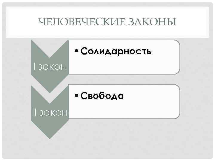 ЧЕЛОВЕЧЕСКИЕ ЗАКОНЫ • Солидарность I закон • Свобода II закон 