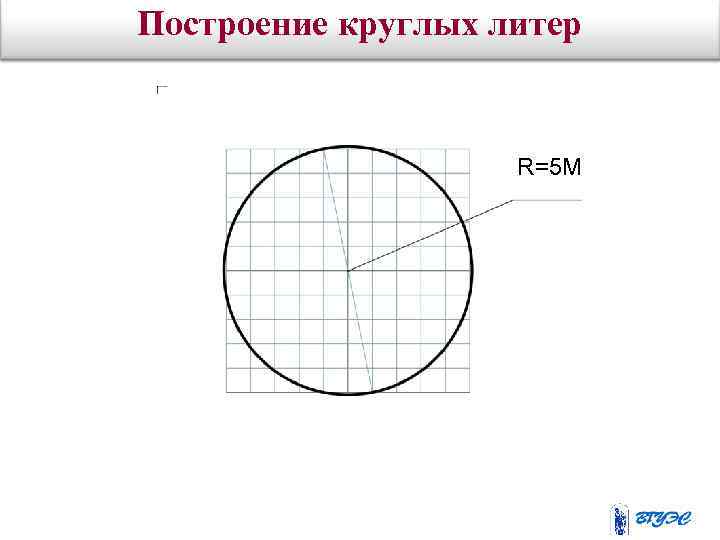 Построение круглых литер R=5 M 