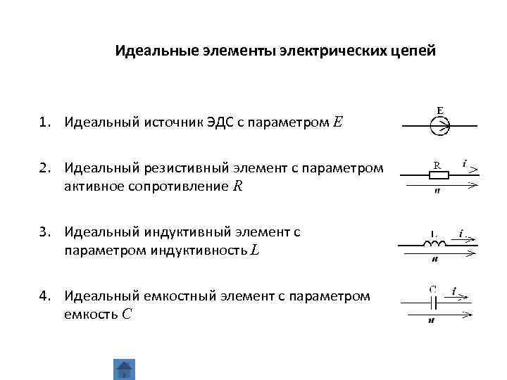 Элементы эц их условные обозначения и схемы замещения