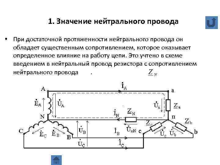 Векторная диаграмма напряжений на приемнике при обрыве нейтрального провода будет иметь вид