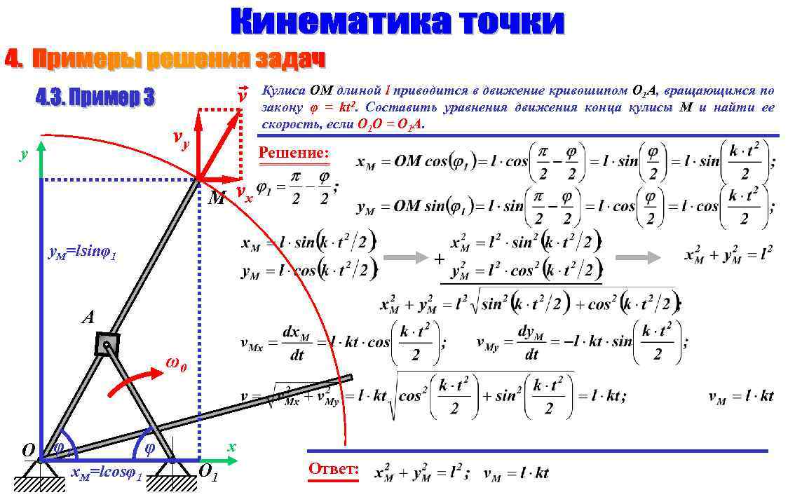 Пример точки. Кинематика точки задачи с решением. Уравнение движения КРИВОШИП. Как решать кинематические задачи. Кинематика точки примеры решения задач.