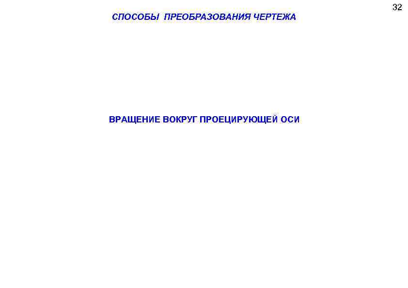 СПОСОБЫ ПРЕОБРАЗОВАНИЯ ЧЕРТЕЖА ВРАЩЕНИЕ ВОКРУГ ПРОЕЦИРУЮЩЕЙ ОСИ 32 