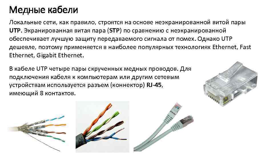 Основа кабельное. Виды медных сетевых кабелей: UTP, STP, коаксиальный.. Схема подключения экранированного кабеля. Кабели на основе неэкранированной витой пары. Пропускная способность витой пары 8 проводов.