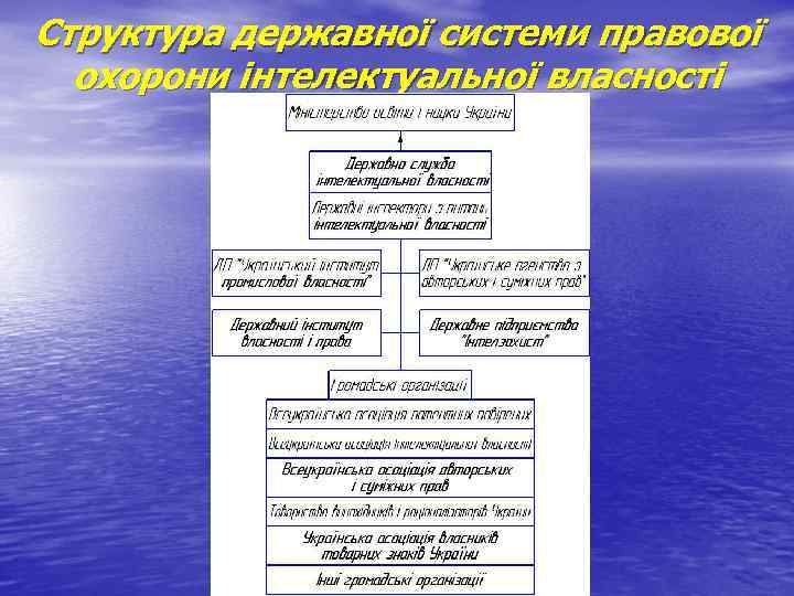 Структура державної системи правової охорони інтелектуальної власності 