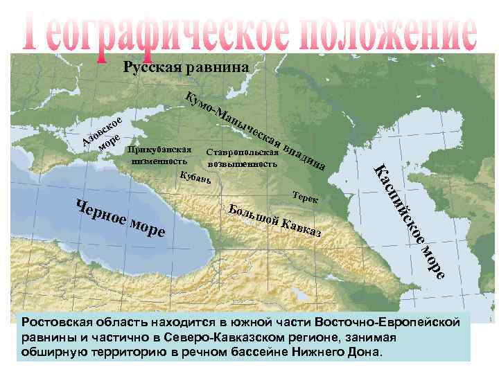 Русская равнина Ку м е ко с зов оре А м Прикубанская о-М аны