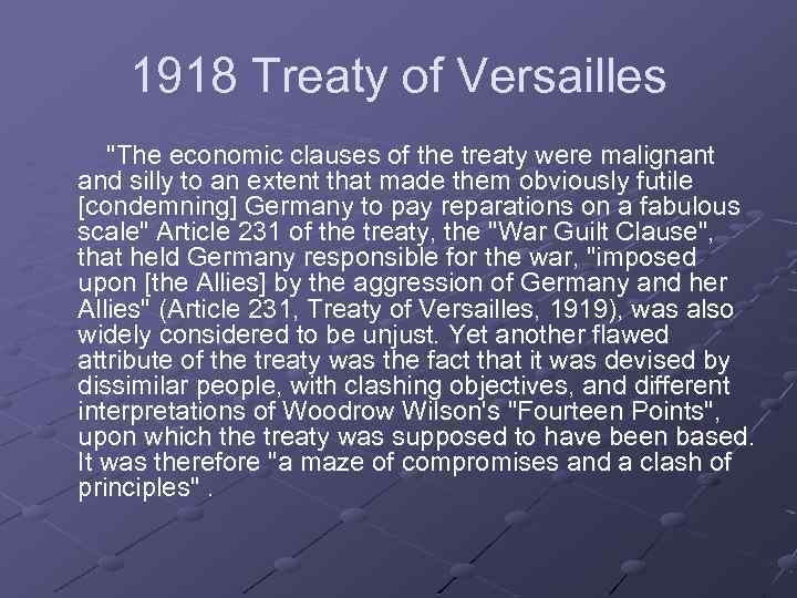 1918 Treaty of Versailles 