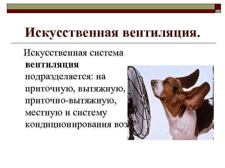 Искусственная вентиляция. Искусственная система вентиляция подразделяется: на приточную, вытяжную, приточно-вытяжную, местную и систему кондиционирования