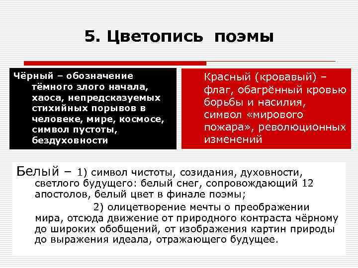 Значение образов символов в поэме двенадцать