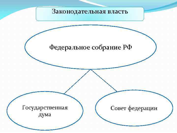 Законодательная власть Федеральное собрание РФ Государственная дума Совет федерации 