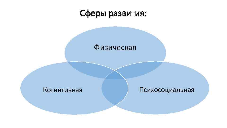 Сферы развития: Физическая Когнитивная Психосоциальная 