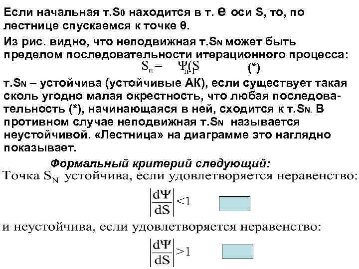 Если начальная т. S 0 находится в т. е оси S, то, по лестнице