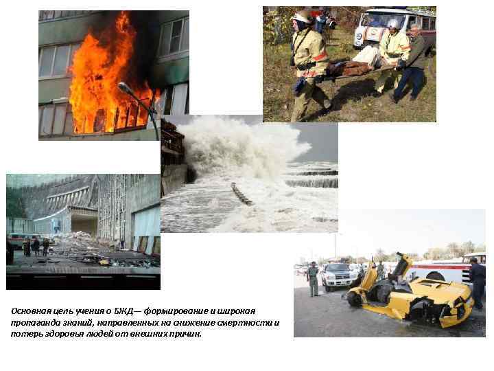 Основная цель учения о БЖД— формирование и широкая пропаганда знаний, направленных на снижение смертности