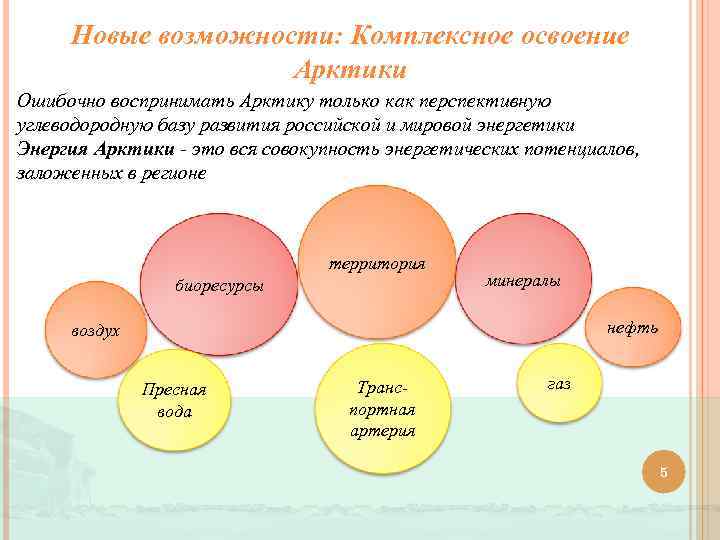 Новые возможности: Комплексное освоение Арктики Ошибочно воспринимать Арктику только как перспективную углеводородную базу развития