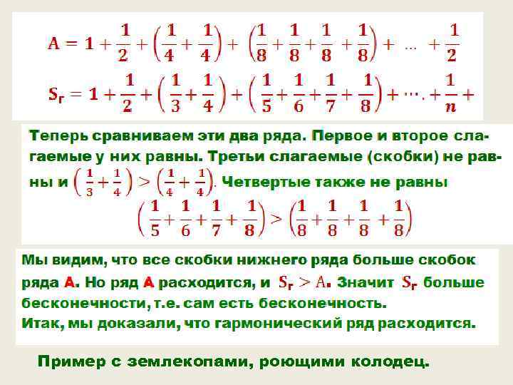Пример с землекопами, роющими колодец. 