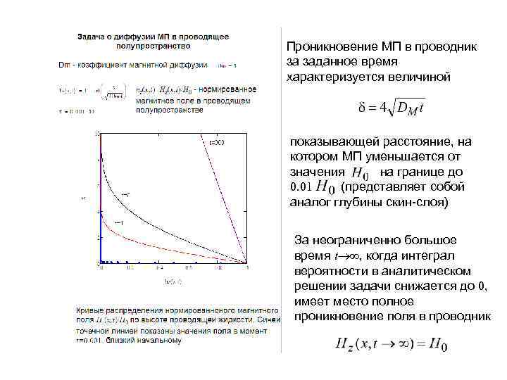 Проникновение МП в проводник за заданное время характеризуется величиной показывающей расстояние, на котором МП
