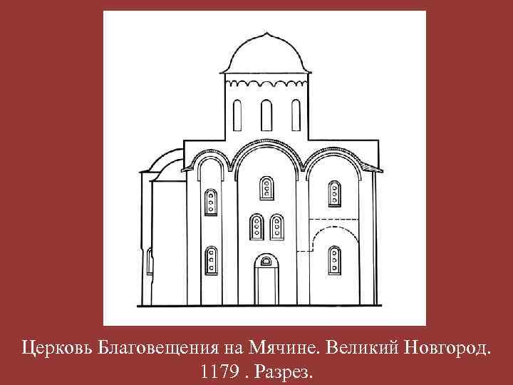 Церковь Благовещения на Мячине. Великий Новгород. 1179. Разрез. 