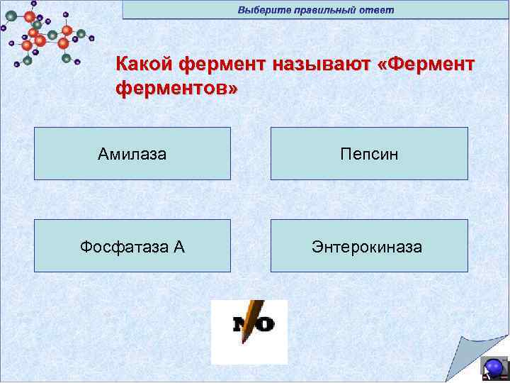 Какой фермент называют «Фермент ферментов» Амилаза Пепсин Фосфатаза А Энтерокиназа 