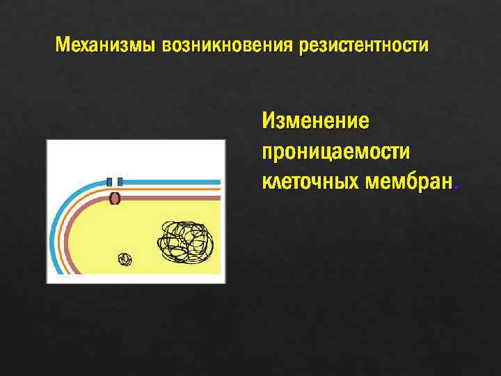 Механизмы возникновения резистентности Изменение проницаемости клеточных мембран. 