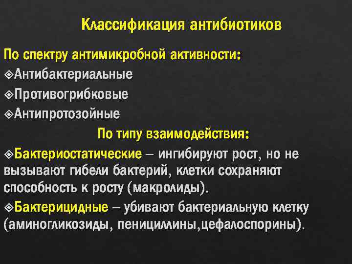 Лекарственные средства которые обладают противомикробной активностью