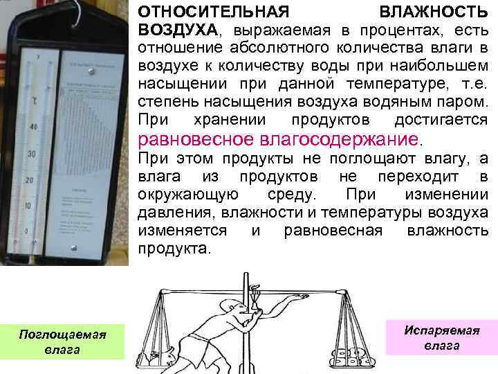 ОТНОСИТЕЛЬНАЯ ВЛАЖНОСТЬ ВОЗДУХА, выражаемая в процентах, есть отношение абсолютного количества влаги в воздухе к