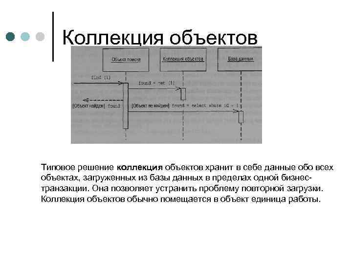 Коллекция объектов Типовое решение коллекция объектов хранит в себе данные обо всех объектах, загруженных