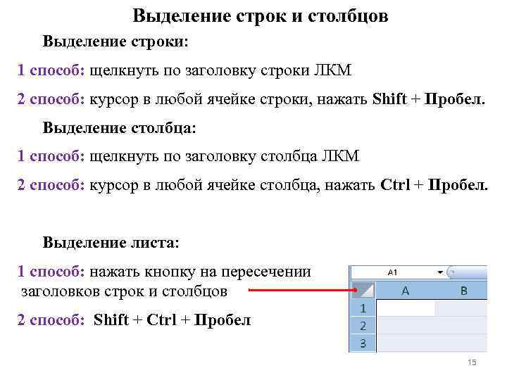 Какими клавишами выделить строку